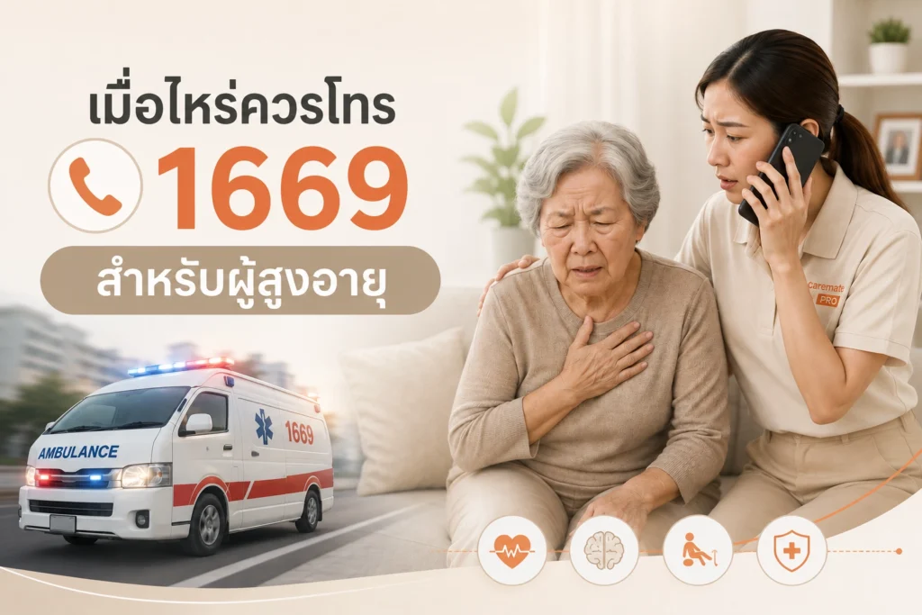 ผู้สูงอายุมีอาการแบบไหนควรโทร 1669? รวมสัญญาณฉุกเฉินที่ไม่ควรรอดูอาการ พร้อมคำแนะนำ